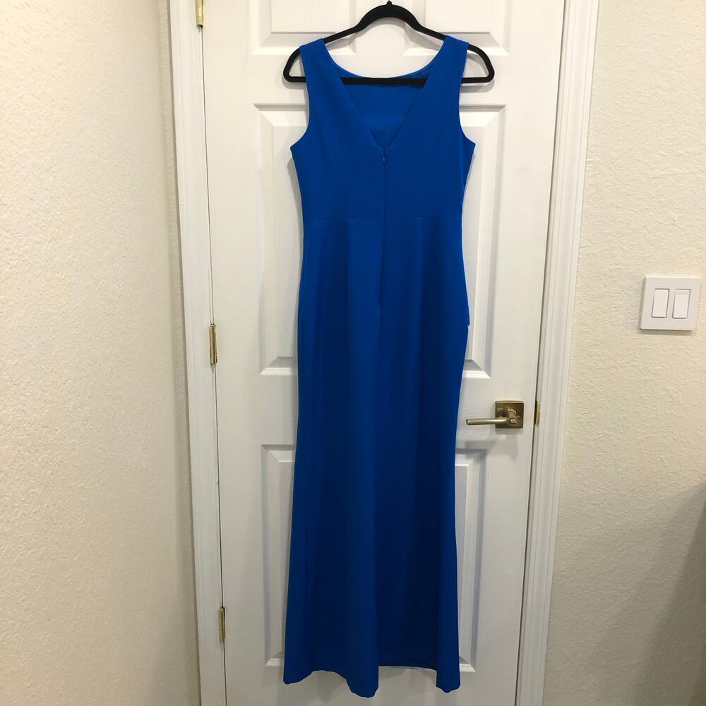 Eliza J Ruffle Front Cobalt Blue Gown - Picture 6 of 13
